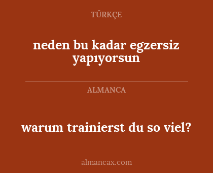 warum trainierst du so viel? - neden bu kadar egzersiz yapıyorsun