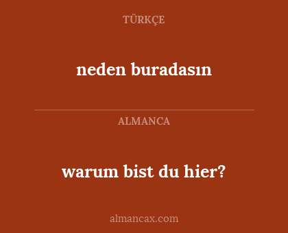 warum bist du hier? - neden buradasın