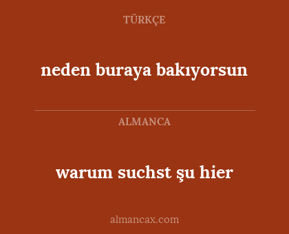 warum suchst şu hier - neden buraya bakıyorsun