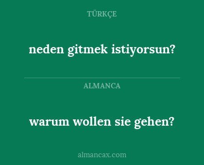 neden gitmek istiyorsun? - warum wollen sie gehen?