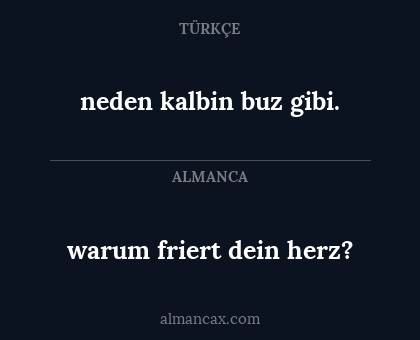 neden kalbin buz gibi. - warum friert dein herz?
