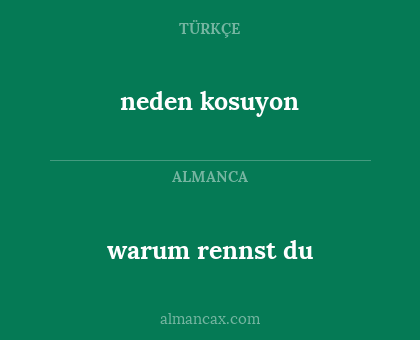 neden kosuyon - warum rennst du