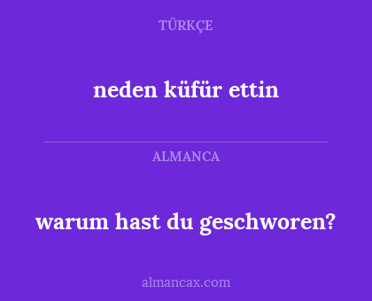 warum hast du geschworen? - neden küfür ettin