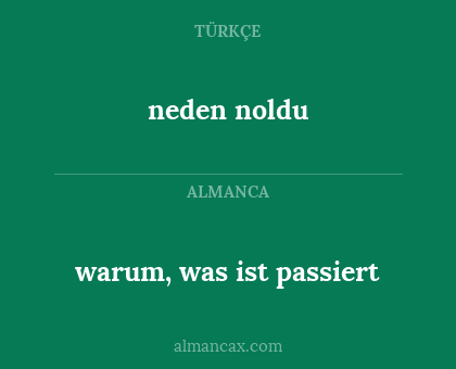 neden noldu - warum, was ist passiert