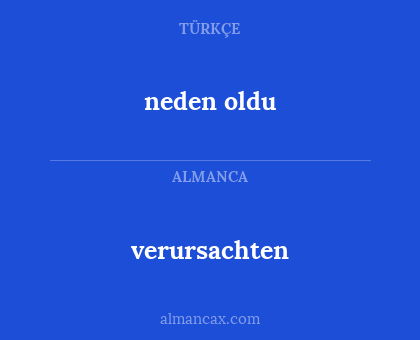 neden oldu - verursachten
