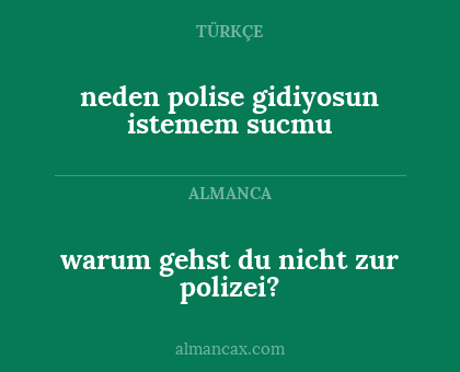 warum gehst du nicht zur polizei? - neden polise gidiyosun istemem sucmu