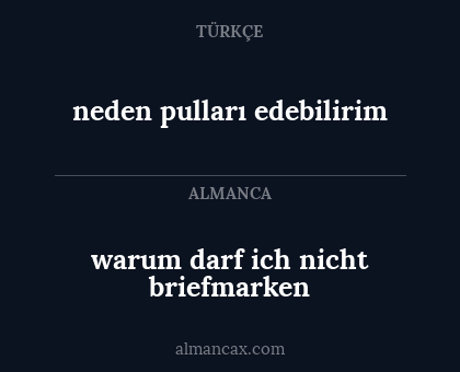 warum darf ich nicht briefmarken - neden pulları edebilirim