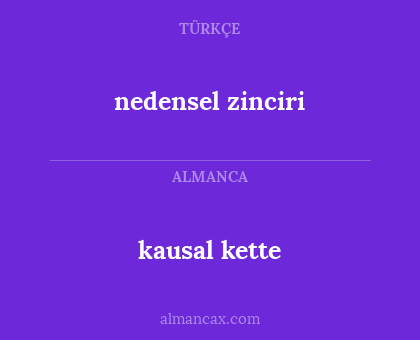 nedensel zinciri - kausal kette