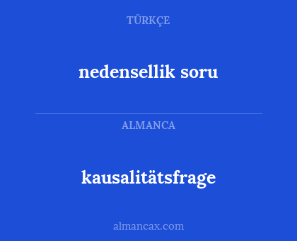 kausalitätsfrage - nedensellik soru