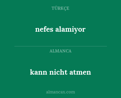 kann nicht atmen - nefes alamiyor