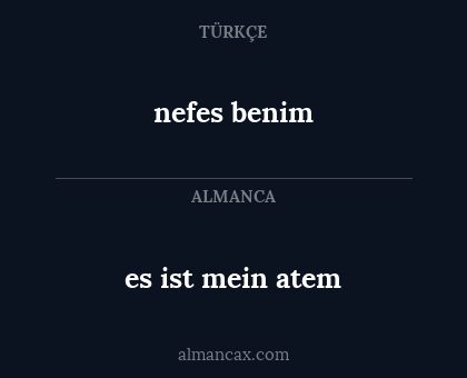 nefes benim - es ist mein atem