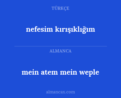 mein atem mein weple - nefesim kırışıklığım