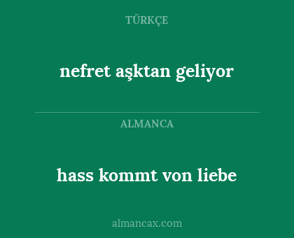 hass kommt von liebe - nefret aşktan geliyor