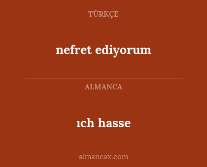 nefret ediyorum - ıch hasse