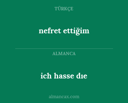 nefret ettiğim - ich hasse dıe