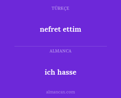 ich hasse - nefret ettim