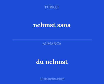du nehmst - nehmst sana