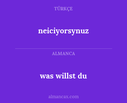 was willst du - neiciyorsynuz