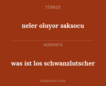 neler oluyor saksocu - was ist los schwanzlutscher