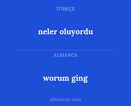 worum ging - neler oluyordu