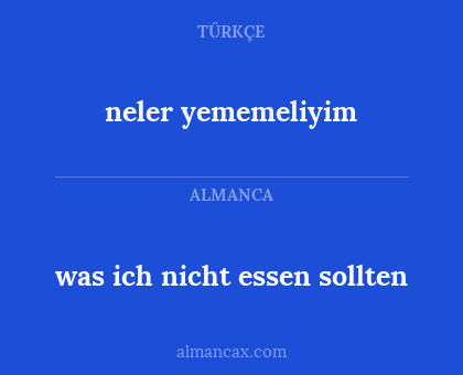 was ich nicht essen sollten - neler yememeliyim