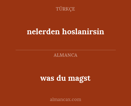 nelerden hoslanirsin - was du magst