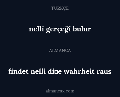findet nelli di̇e wahrheit raus - nelli gerçeği bulur