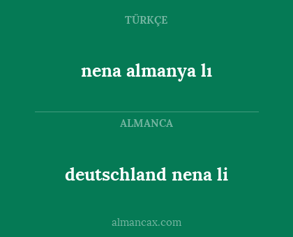 deutschland nena li - nena almanya lı