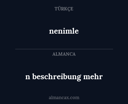 n beschreibung mehr - nenimle