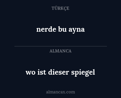 nerde bu ayna - wo ist dieser spiegel