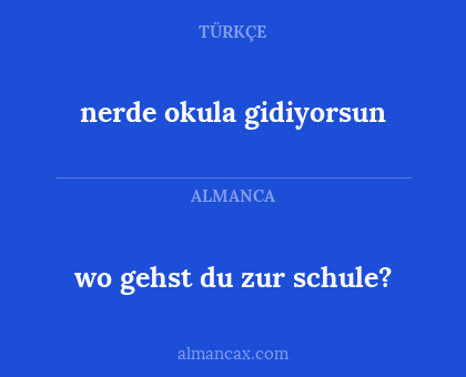 nerde okula gidiyorsun - wo gehst du zur schule?