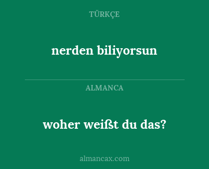 nerden biliyorsun - woher weißt du das?