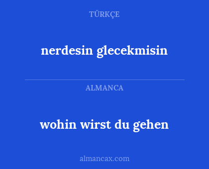 wohin wirst du gehen - nerdesin glecekmisin