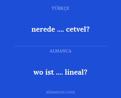 nerede .... cetvel? - wo ist .... lineal?