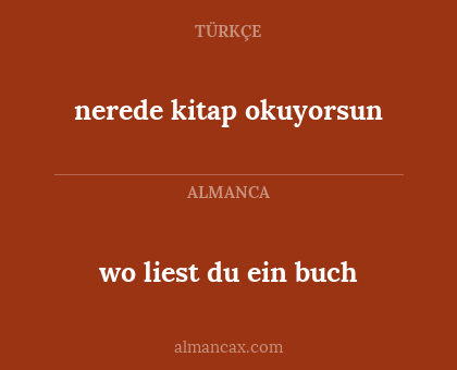 nerede kitap okuyorsun - wo liest du ein buch