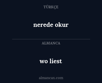 wo liest - nerede okur