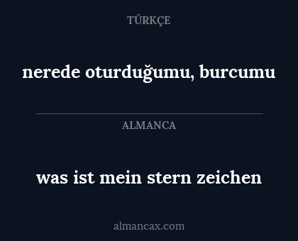 nerede oturduğumu, burcumu - was ist mein stern zeichen