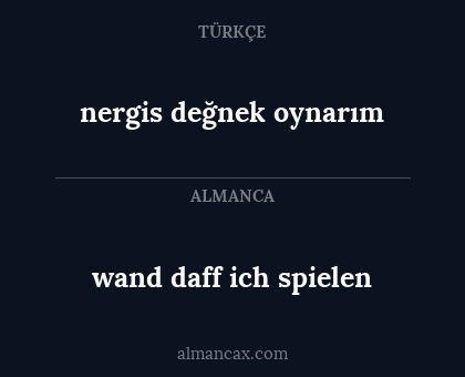 nergis değnek oynarım - wand daff ich spielen