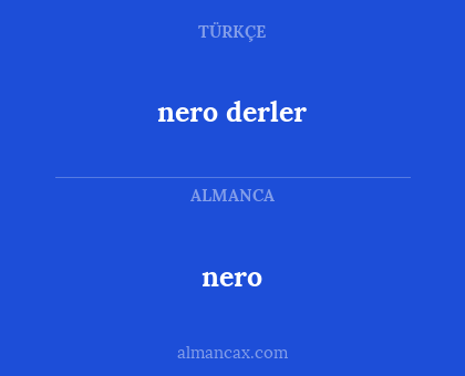 nero - nero derler