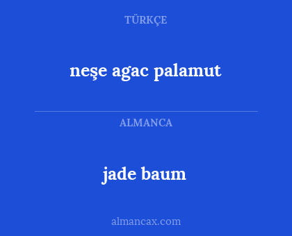neşe agac palamut - jade baum