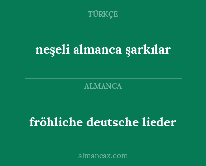 neşeli almanca şarkılar - fröhliche deutsche lieder