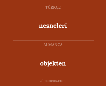 objekten - nesneleri