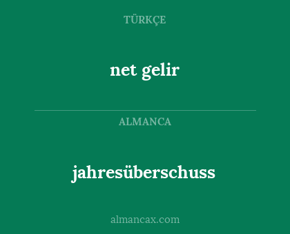 net gelir - jahresüberschuss