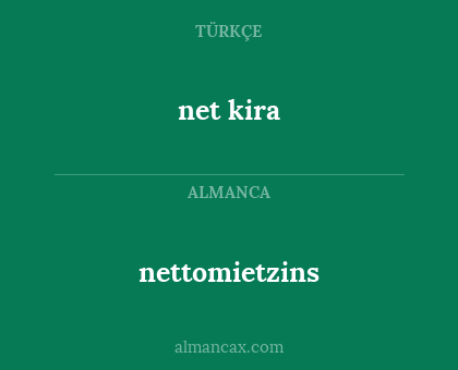 net kira - nettomietzins