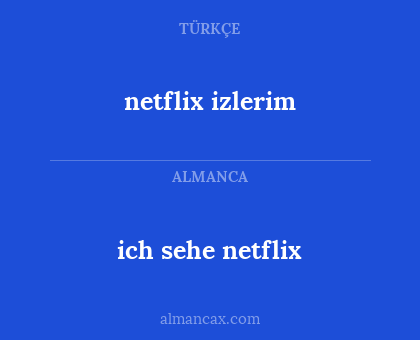 ich sehe netflix - netflix izlerim