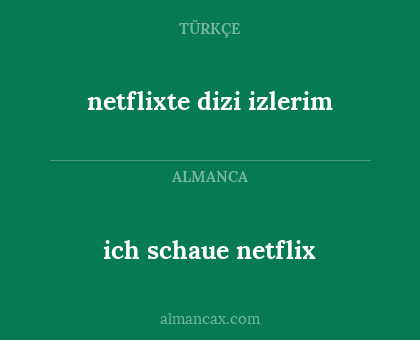 netflixte dizi izlerim - ich schaue netflix