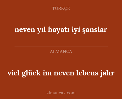 neven yıl hayatı iyi şanslar - viel glück im neven lebens jahr