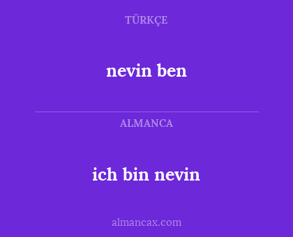 ich bin nevin - nevin ben
