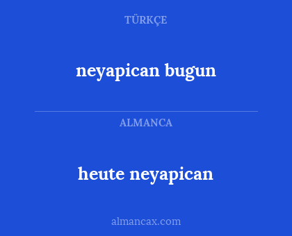 heute neyapican - neyapican bugun