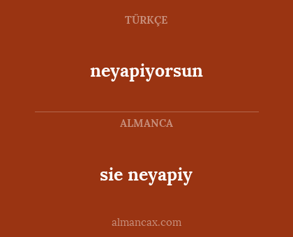 sie neyapiy - neyapiyorsun